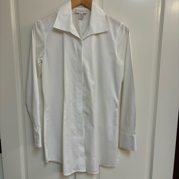 Chico's Tops - Chico’s No Iron Button Down White Shirt Tunic Length size 0 (small)